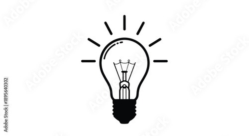 Illuminated light bulb icon representing a bright idea or innovation.