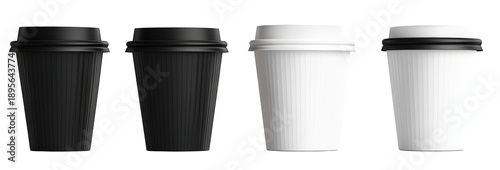 Wallpaper Mural Set of Disposable Paper Coffee Cups with Lids Torontodigital.ca