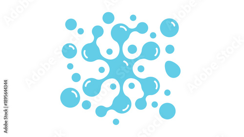 Blue Molecular Network Abstract Science Illustration with Interconnected Spheres and Bonds.