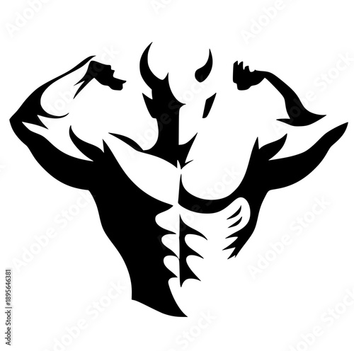 Devil muscle silhouette vector design