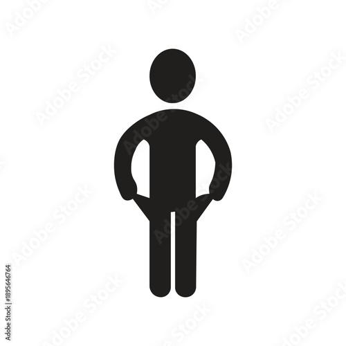 Images of people with no money in their pockets generally use visual symbols that emphasize emptiness, sadness, and financial despair.
