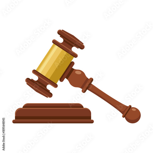Vector Image Icon wooden gavel judge hammer which symbolizes law firm in Transparent PNG format.ai