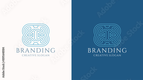 Elegant B Letter Monogram Logo with Modern Minimalist Line Art Style