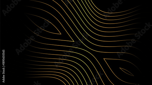 Luxury Gold Line Abstract Background with Exclusive Elegant Wave Pattern