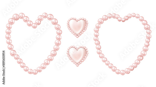 A beautiful set of pink pearl jewelry on transparent background