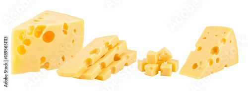 Quadro su tela a curated selection of authentic swiss cheese in various forms, including a larg