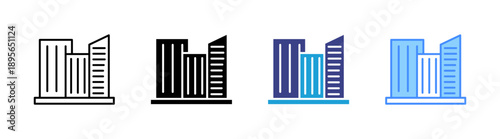 Company icon set multiple style collection