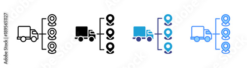 Distribution icon set multiple style collection