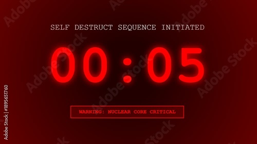 Self Destruct Sequence Initiated Countdown Timer.