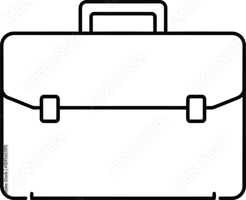Simple line drawing of a briefcase