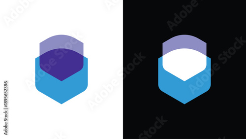 Modern Shield Shaped Geometric Abstract Logo For Technology and Cybersecurity