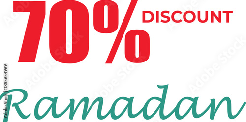 Wallpaper Mural Ramadan red 70% discount sale banner isolated on white background, Vector, illustration Torontodigital.ca