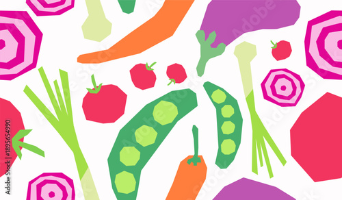 Cute mix vegetables pattern background vector design
