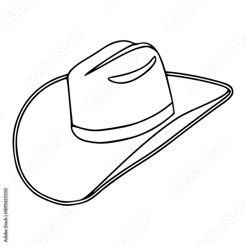classic wild west headwear outline vector graphic