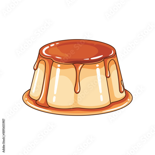 Caramel Custard Pudding Flan Creme Dessert Icon