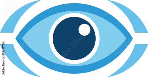 Abstract eye vector illustration symbolizing vision awareness observation security and watching concept modern flat design isolated