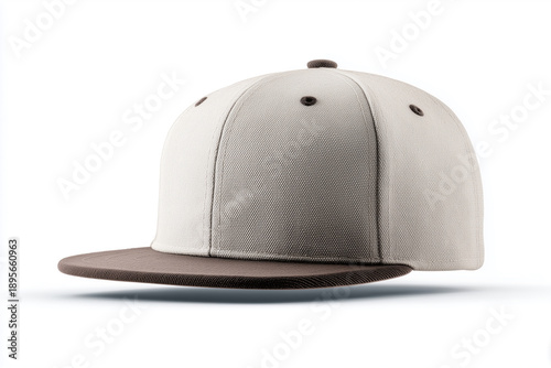 Men's snapback hat with modern streetwear style and flat brim design.