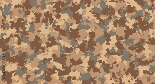 A close-up view of a digital camouflage pattern with brown and gray tones.