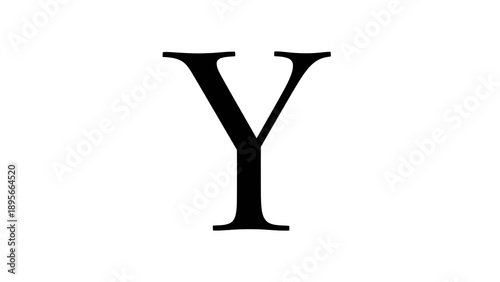 Black capital letter y on white background