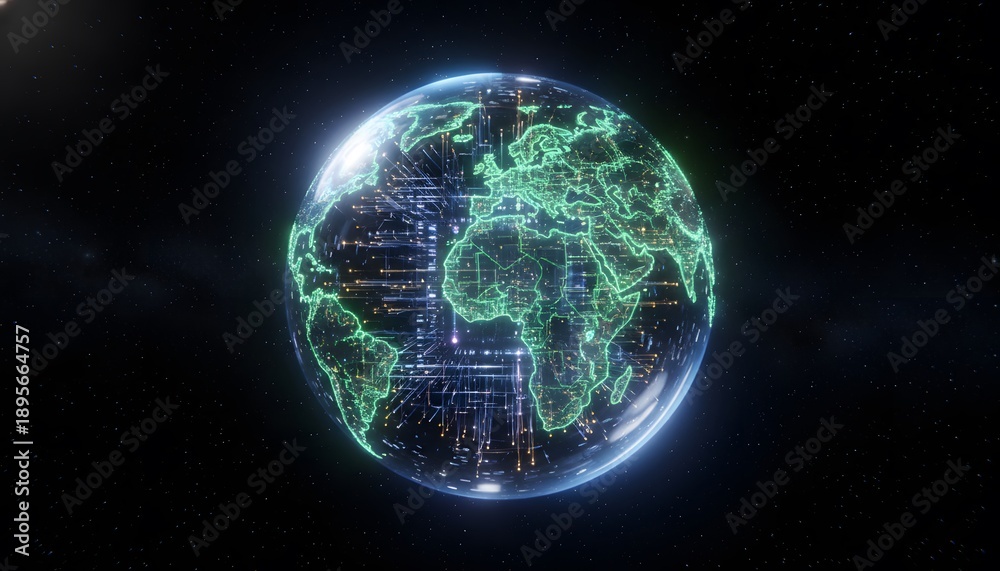 Obraz premium Digital Earth