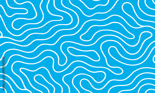Seamless Abstract Blue Pattern Organic Swirls and Water Ripple Texture