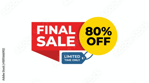 80% Off Discount Offer, Online Shopping, Graphic Design, Promotional Material