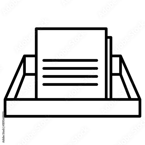 Office Paper Tray Icon for Document Organization