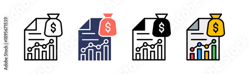 Revenue Stream Icon Multiple Style