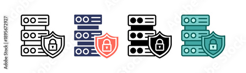 Secure Data Icon Multiple Style