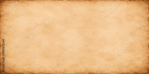 A worn vintage parchment background featuring a stained brown antique paper texture with an aged grunge surface and blank beige retro design