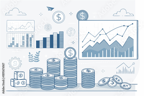 Elegant Finance And Economy With Layered Premium Digital Asset