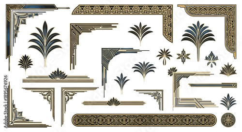 Art Deco Ornaments and Design Elements Set