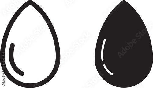 Dual water droplets illustration isolated on white background, illustration