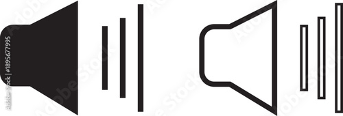 Speaker icon sound wave volume symbol isolated on transparent background