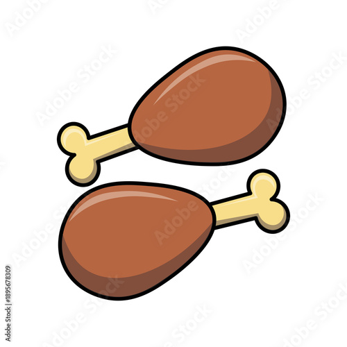Illustration of golden brown fried chicken thighs