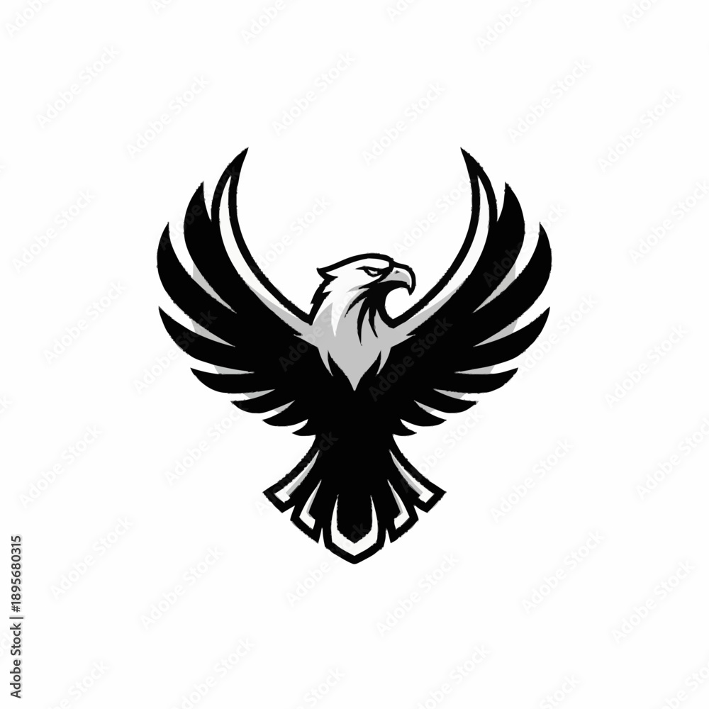 Obraz premium Majestic Eagle Emblem with Wings Spread Wide.