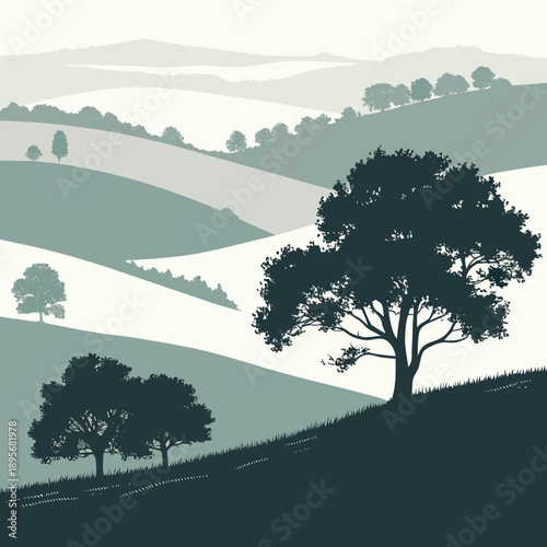 Serene countryside landscape