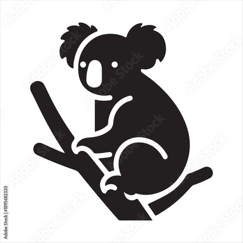  koala abstract silhouette line art logo design concept illustration