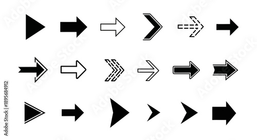 Set of diverse arrow icons, design elements