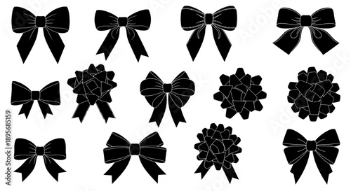 Elegant Black Bows Collection - Vector Graphics