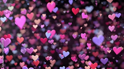 Romantic Heart Confetti Background