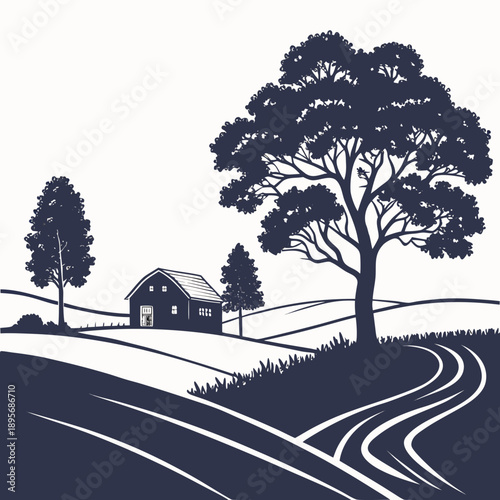 Serene countryside pathway