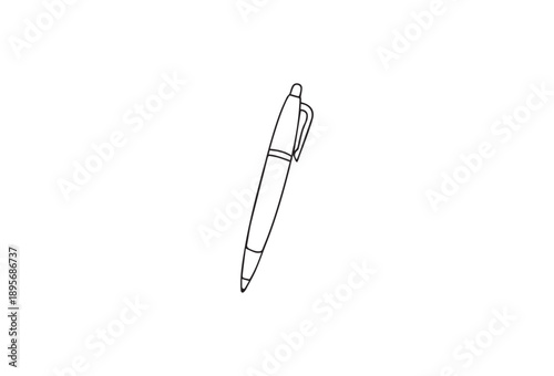 Simple line drawing of a ballpoint pen on a white background