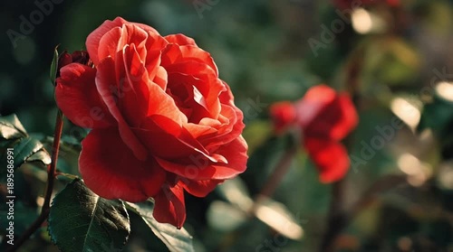 Vibrant Red Rose in Full Bloom