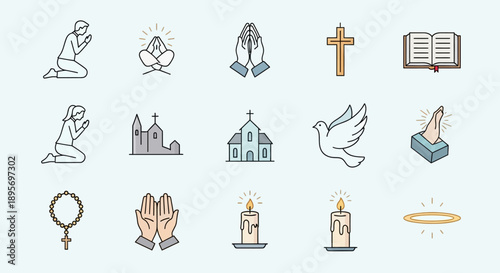Religious Symbols and Icons Collection Faith.