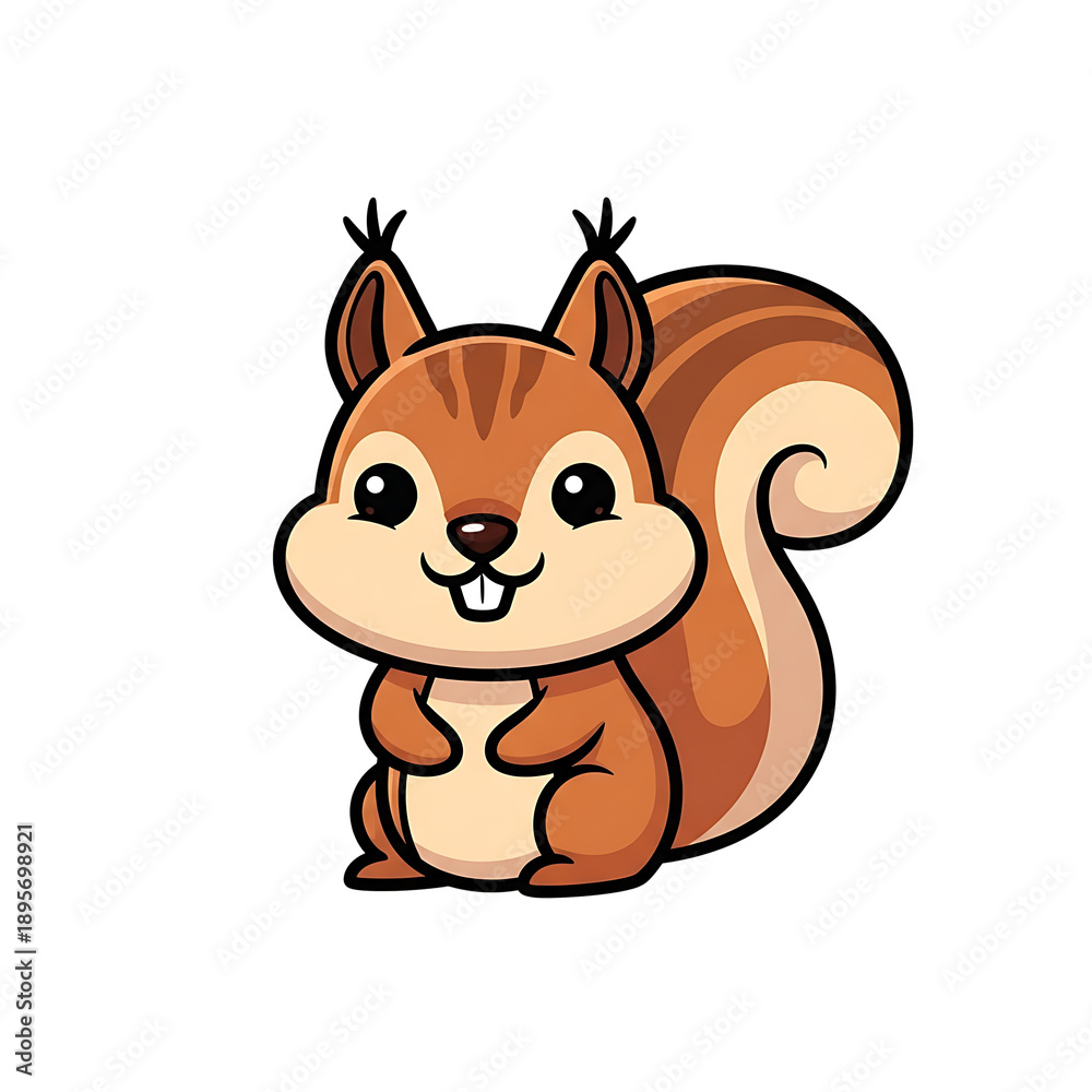 Fototapeta premium Cute Cartoon Squirrel.