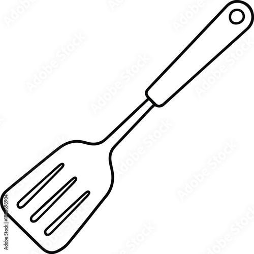 kitchen spatula line art vector illustration for cooking tools