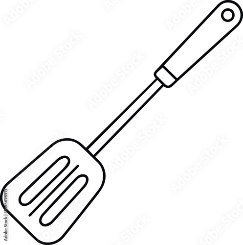 kitchen spatula line art vector illustration for cooking tools