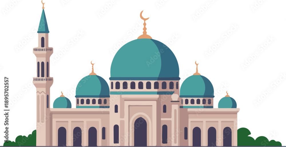 Obraz premium A mosque vector with clean lines and peaceful vibes