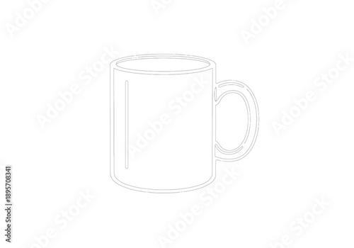 Simple Ceramic Drinking Vessel With Handle Outline Icon Isolated On White Background Clean Design For Beverage Concepts
